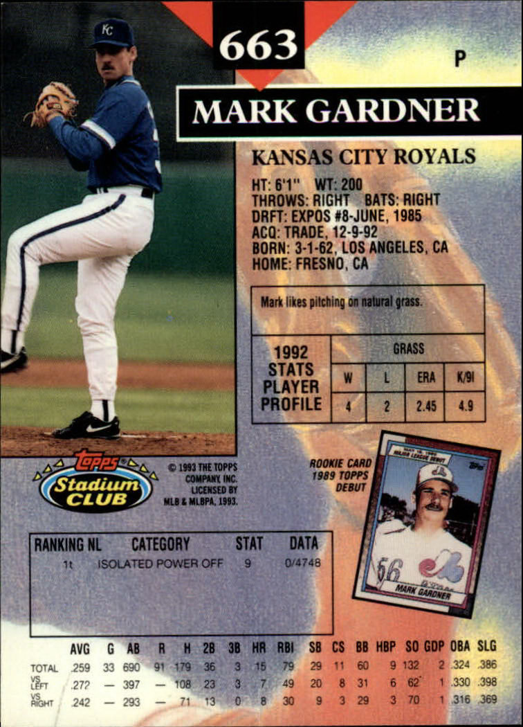 1993 Stadium Club Baseball Part 3 Main Set Card #500-750 - Picture 323 of 497