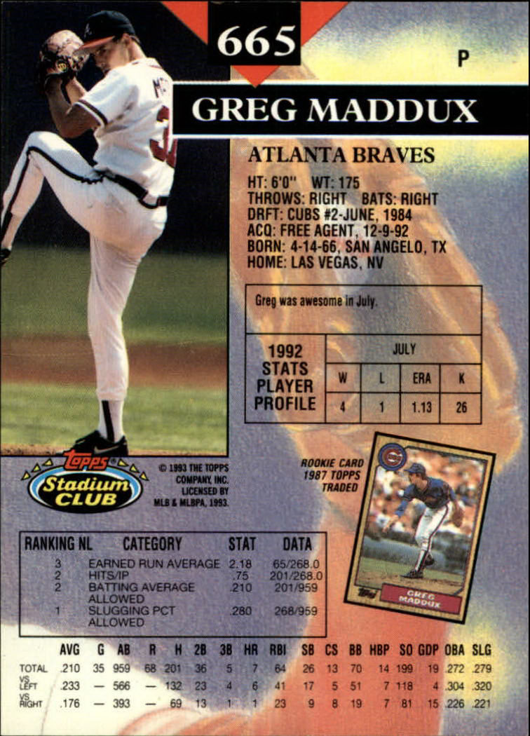 1993 Stadium Club Baseball Part 3 Main Set Card #500-750 - Picture 327 of 497