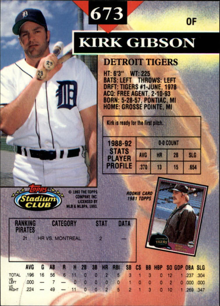 1993 Stadium Club Baseball Part 3 Main Set Card #500-750 - Picture 343 of 497