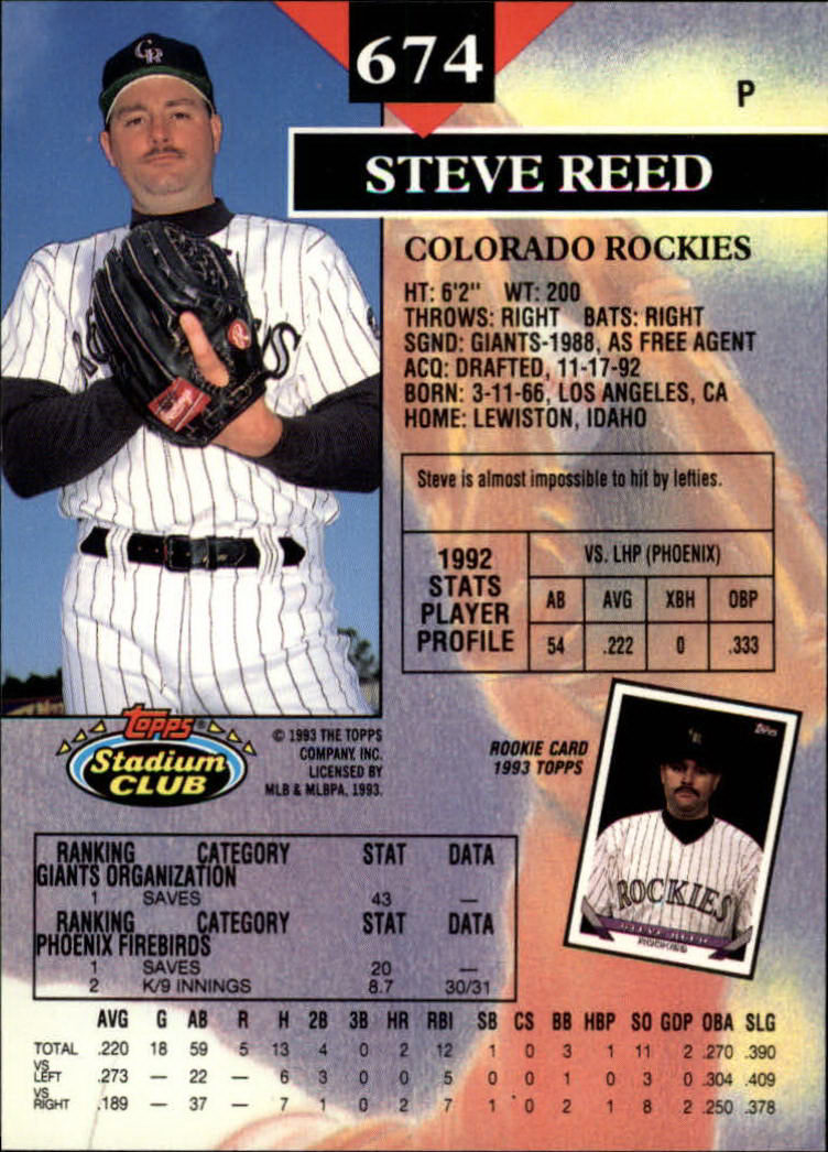 1993 Stadium Club Baseball Part 3 Main Set Card #500-750 - Picture 345 of 497