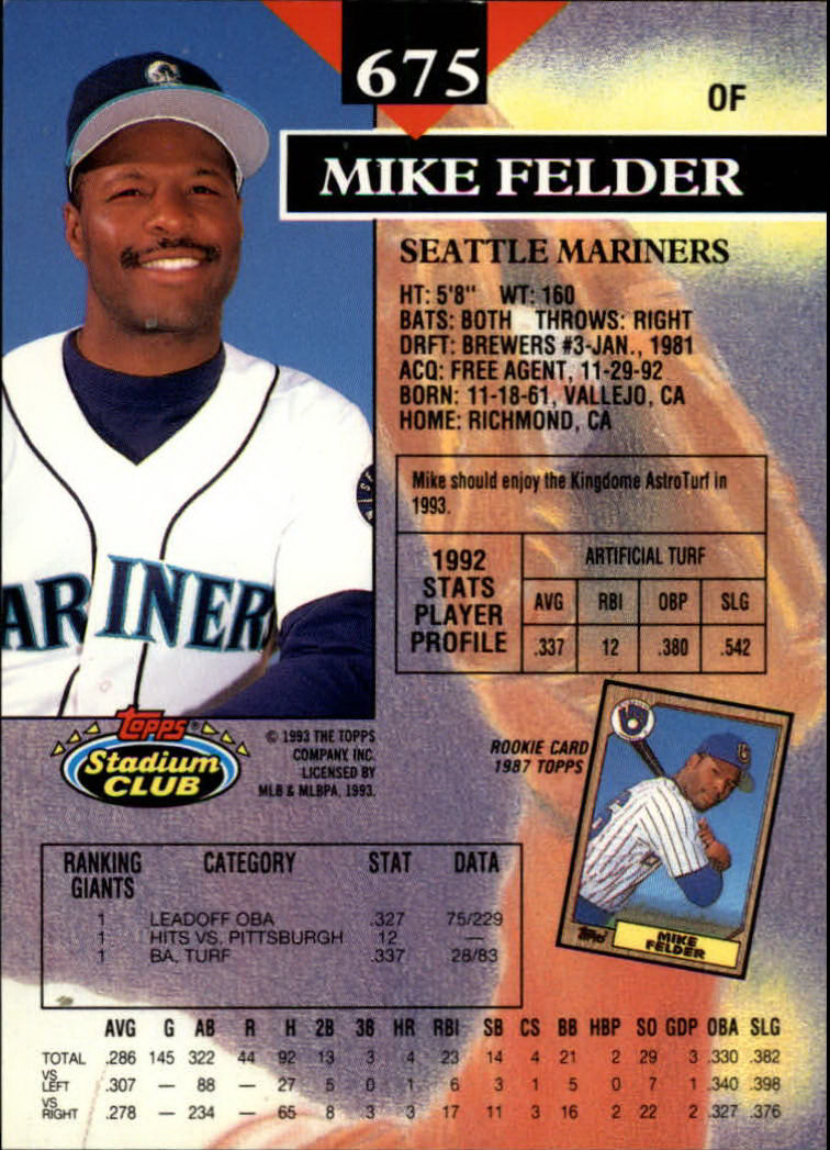 1993 Stadium Club Baseball Part 3 Main Set Card #500-750 - Picture 347 of 497