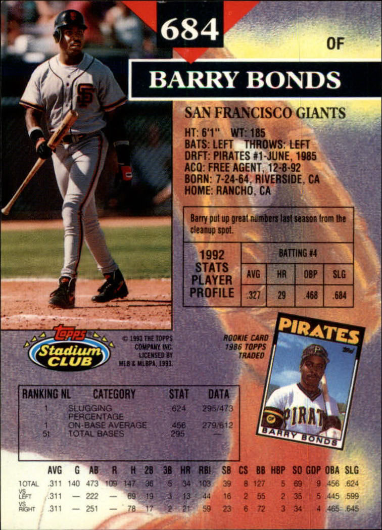 1993 Stadium Club Baseball Part 3 Main Set Card #500-750 - Picture 365 of 497