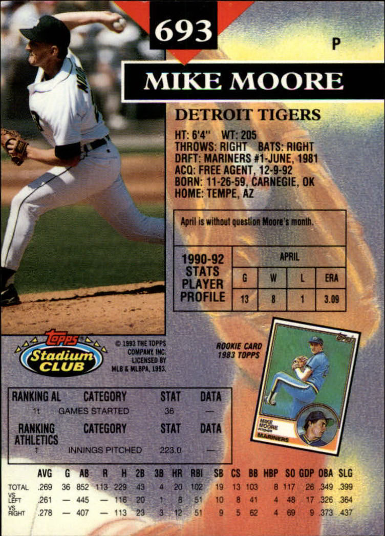 1993 Stadium Club Baseball Part 3 Main Set Card #500-750 - Picture 383 of 497