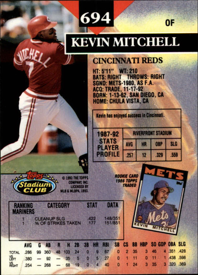 1993 Stadium Club Baseball Part 3 Main Set Card #500-750 - Picture 385 of 497