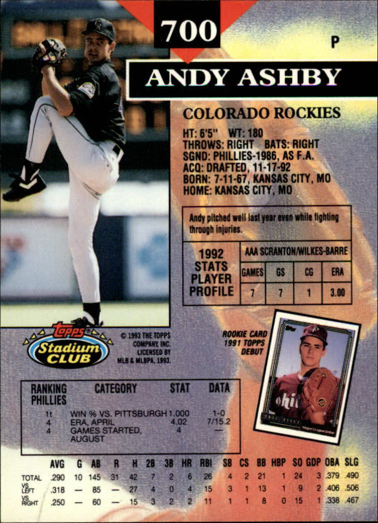 1993 Stadium Club Baseball Part 3 Main Set Card #500-750 - Picture 397 of 497