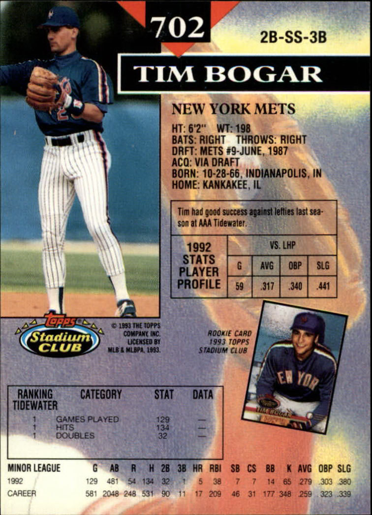 1993 Stadium Club Baseball Part 3 Main Set Card #500-750 - Picture 401 of 497