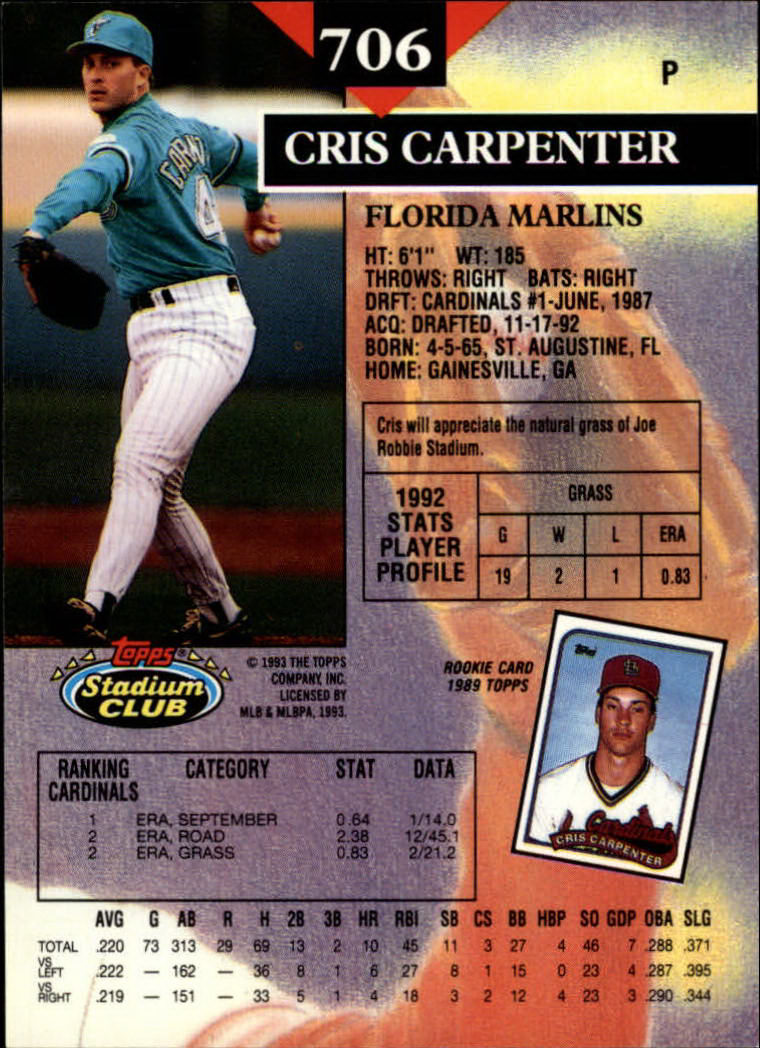 1993 Stadium Club Baseball Part 3 Main Set Card #500-750 - Picture 409 of 497
