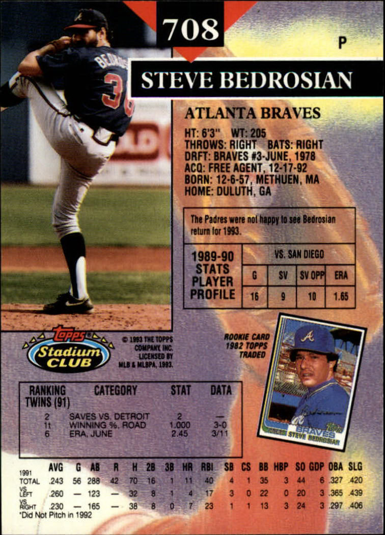 1993 Stadium Club Baseball Part 3 Main Set Card #500-750 - Picture 413 of 497
