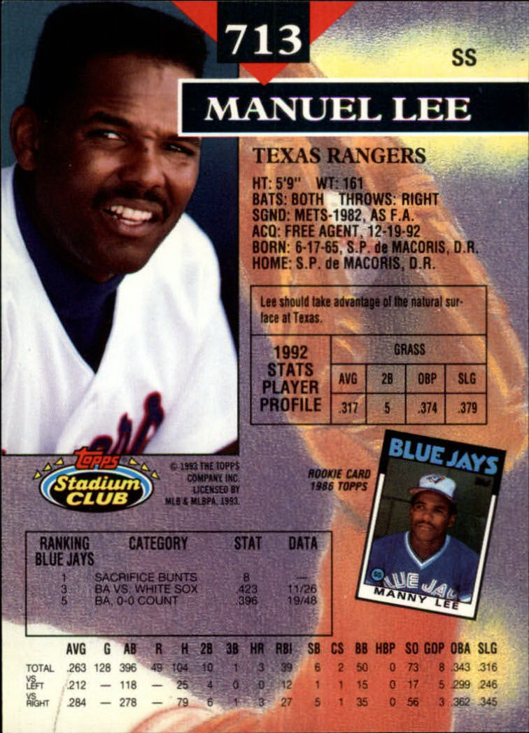 1993 Stadium Club Baseball Part 3 Main Set Card #500-750 - Picture 423 of 497