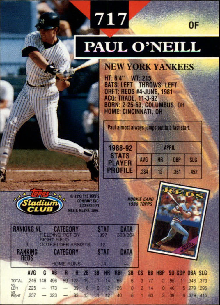 1993 Stadium Club Baseball Part 3 Main Set Card #500-750 - Picture 431 of 497
