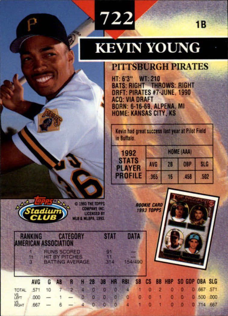 1993 Stadium Club Baseball Part 3 Main Set Card #500-750 - Picture 441 of 497