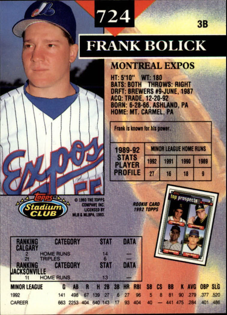 1993 Stadium Club Baseball Part 3 Main Set Card #500-750 - Picture 445 of 497