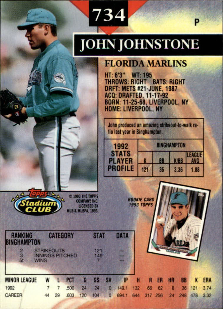 1993 Stadium Club Baseball Part 3 Main Set Card #500-750 - Picture 465 of 497