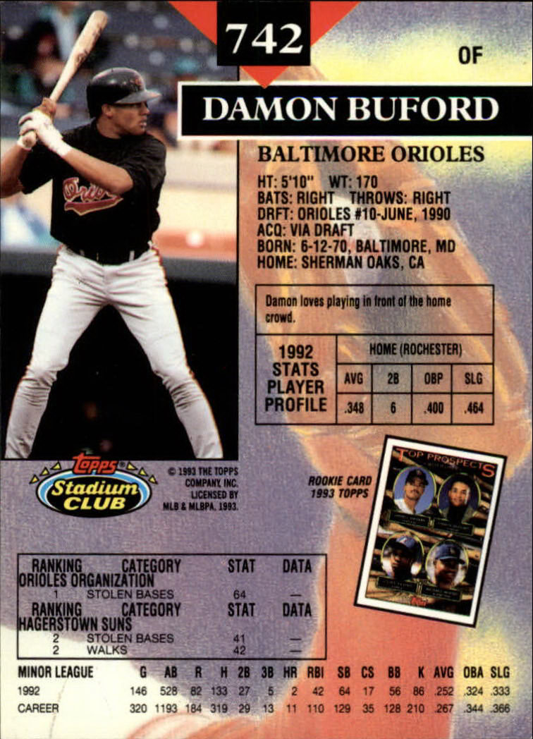 1993 Stadium Club Baseball Part 3 Main Set Card #500-750 - Picture 481 of 497