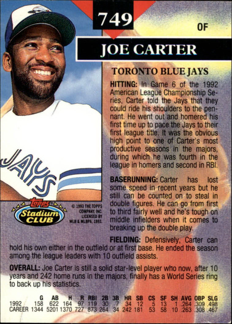 1993 Stadium Club Baseball Part 3 Main Set Card #500-750 - Picture 495 of 497