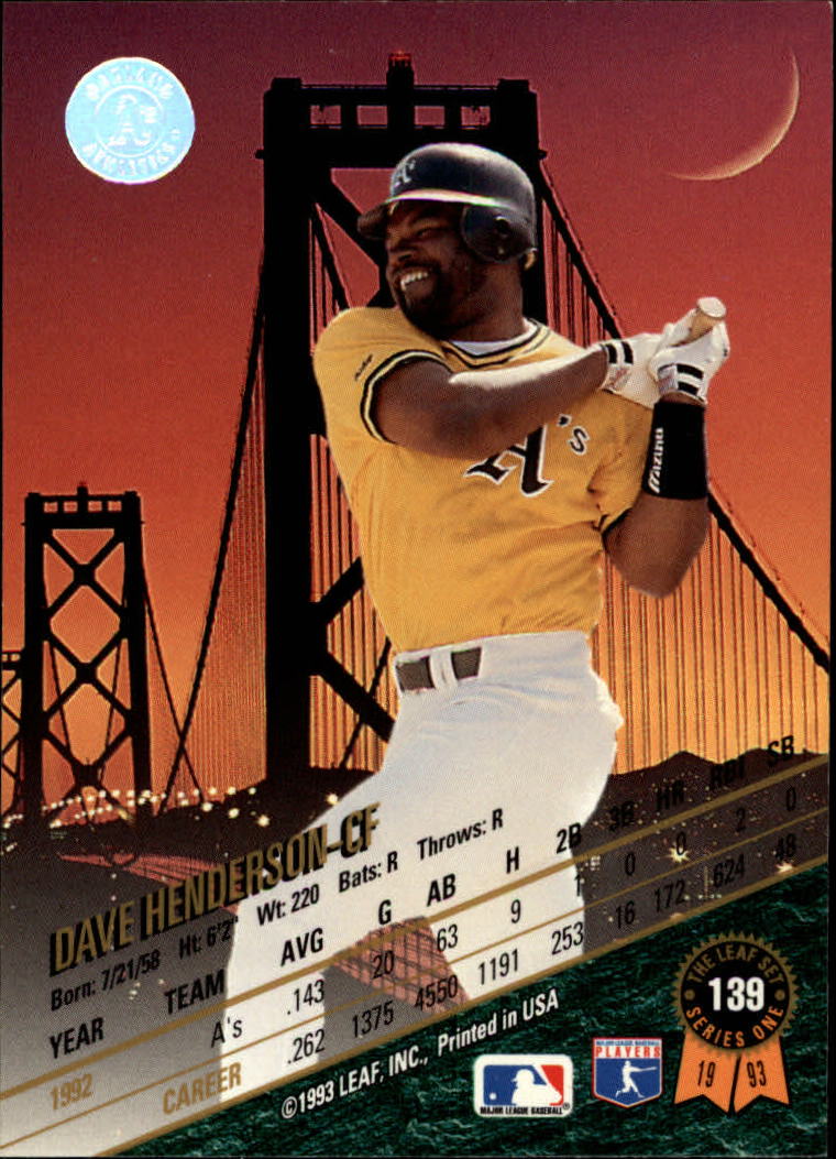 1993 Leaf Baseball Card Pick 1-249 - Picture 279 of 495