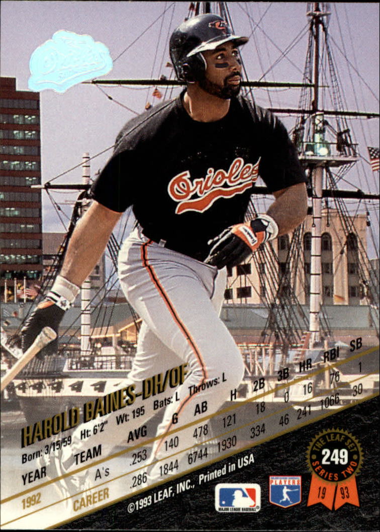 1993 Leaf Baseball Card Pick 1-249 - Picture 495 of 495