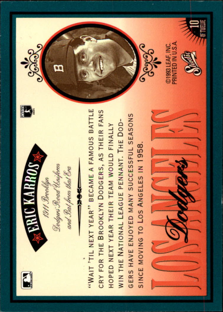 1993 Studio Baseball "Heritage and Frank Thomas" Insert Cards - Picture 12 of 26