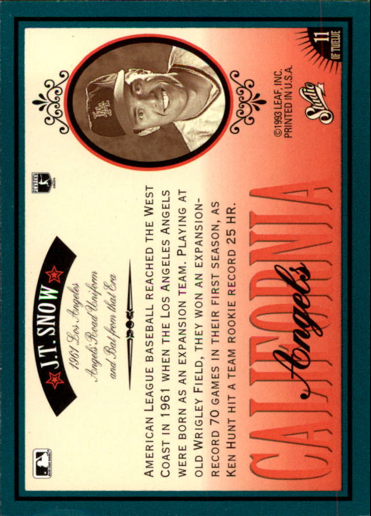 1993 Studio Baseball "Heritage and Frank Thomas" Insert Cards - Picture 14 of 26