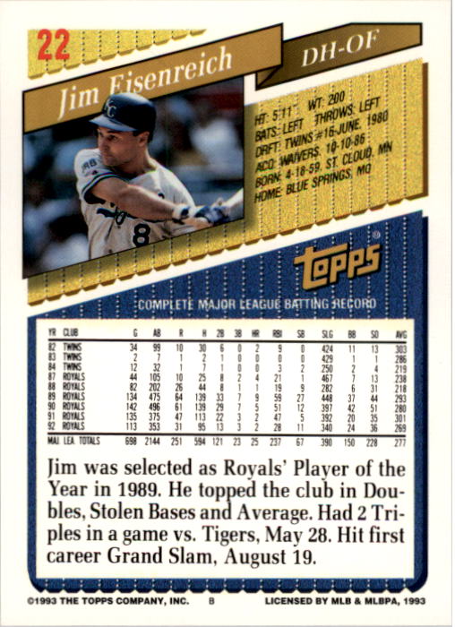 A6983- 1993 Topps Baseball Card #s 1-100 +RARE VER -You Pick