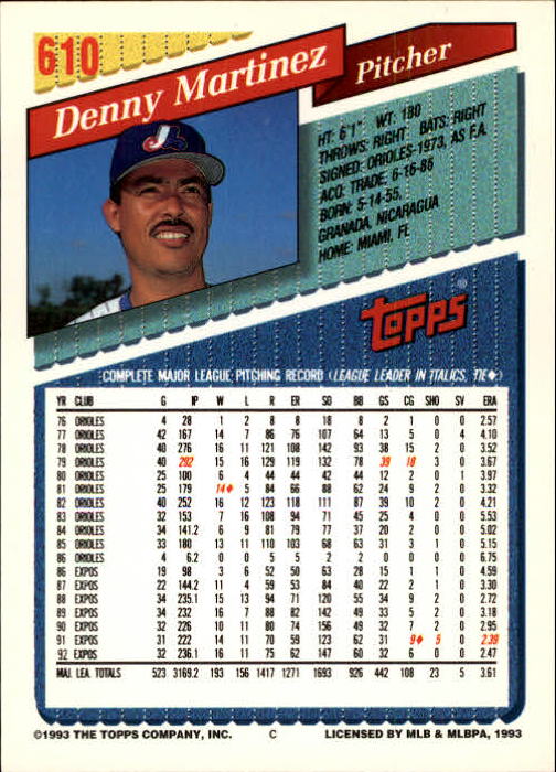 1993 Topps Gold Baseball Card Pick 590-822 - Picture 41 of 405