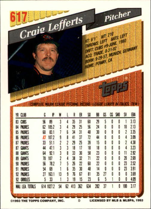 1993 Topps Gold Baseball Card Pick 590-822 - Picture 49 of 405