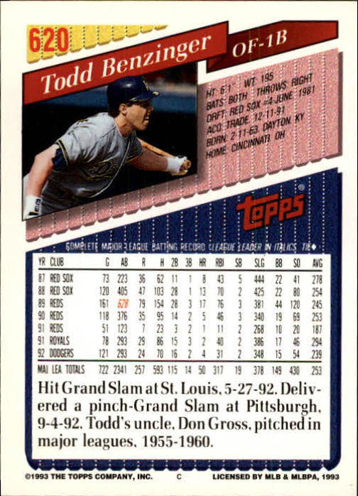 1993 Topps Gold Baseball Card Pick 590-822 - Picture 55 of 405