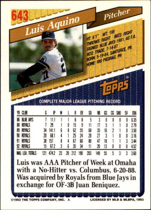 1993 Topps Gold Baseball Card Pick 590-822 - Picture 97 of 405