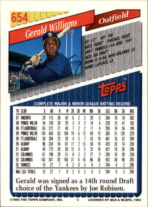 1993 Topps Gold Baseball Card Pick 590-822 - Picture 115 of 405