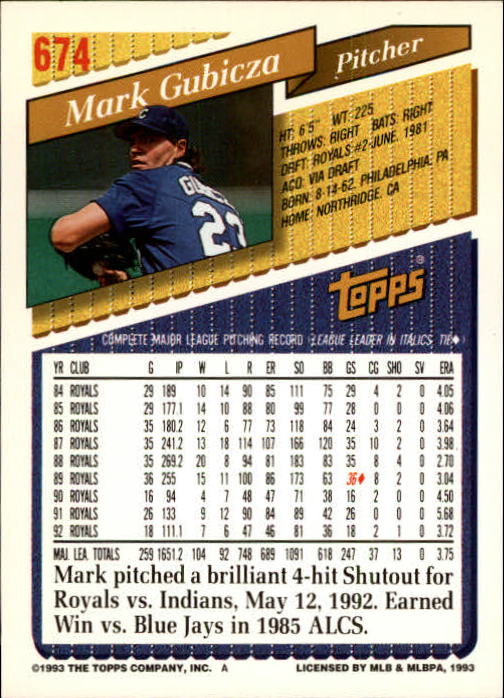 1993 Topps Gold Baseball Card Pick 590-822 - Picture 149 of 405