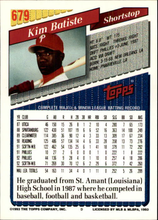 1993 Topps Gold Baseball Card Pick 590-822 - Picture 159 of 405