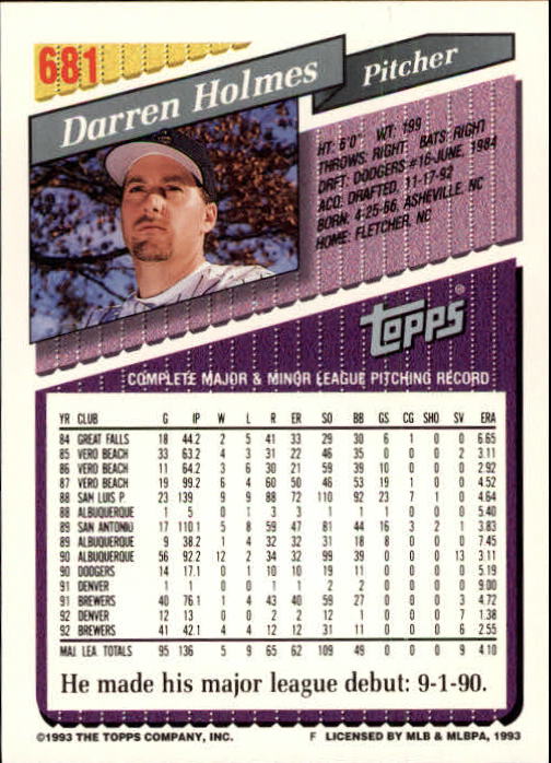 1993 Topps Gold Baseball Card Pick 590-822 - Picture 161 of 405
