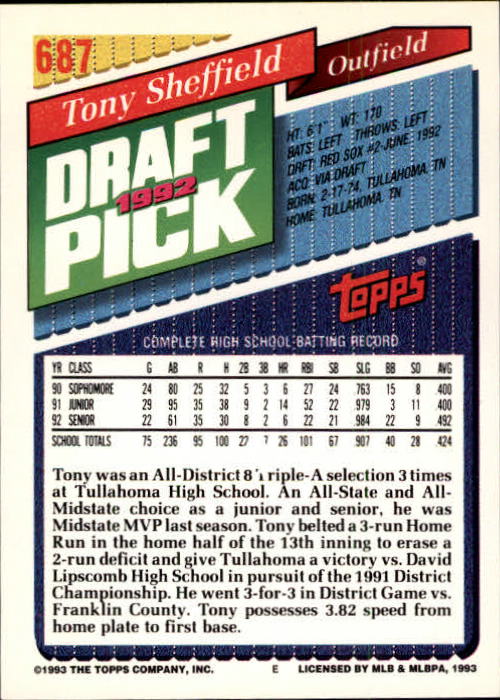 1993 Topps Gold Baseball Card Pick 590-822 - Picture 173 of 405