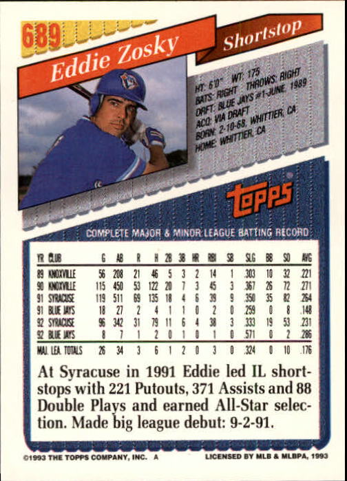 1993 Topps Gold Baseball Card Pick 590-822 - Picture 177 of 405