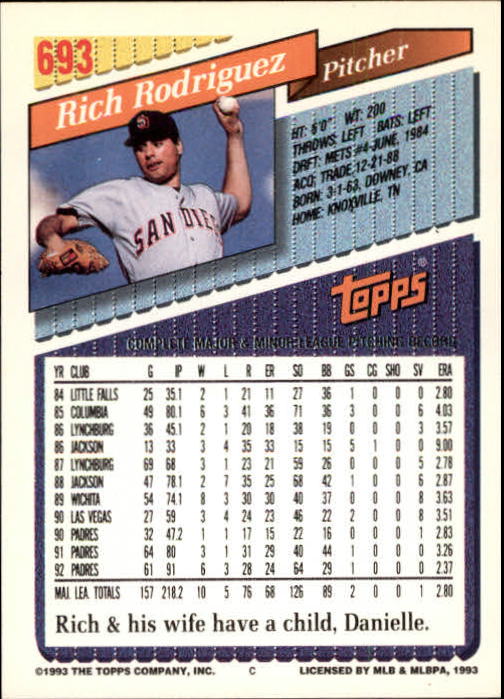 1993 Topps Gold Baseball Card Pick 590-822 - Picture 183 of 405
