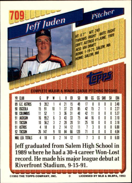 1993 Topps Gold Baseball Card Pick 590-822 - Picture 213 of 405