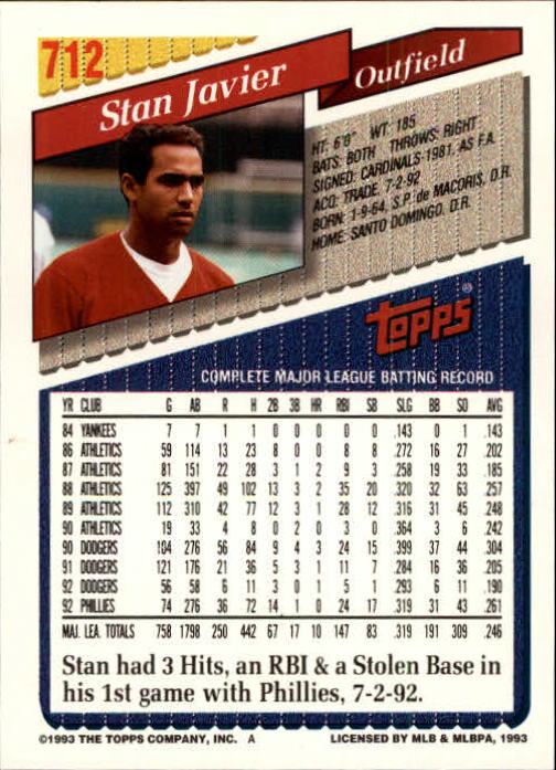 1993 Topps Gold Baseball Card Pick 590-822 - Picture 219 of 405