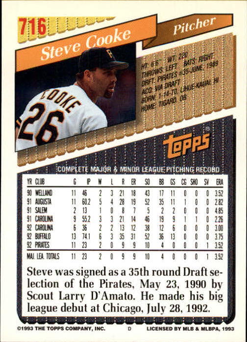 1993 Topps Gold Baseball Card Pick 590-822 - Picture 227 of 405