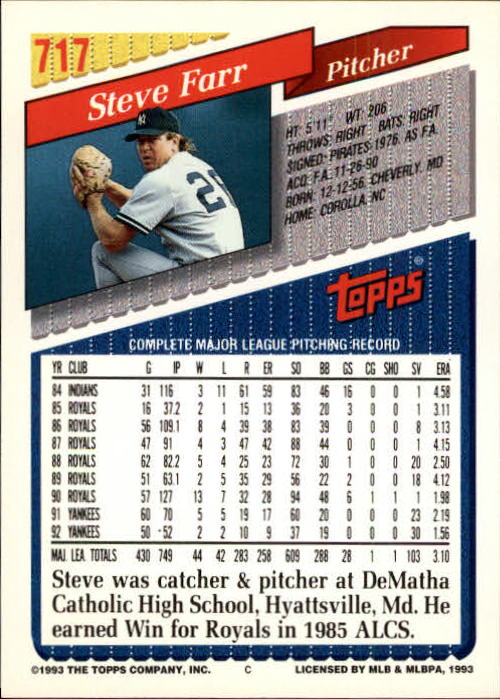 1993 Topps Gold Baseball Card Pick 590-822 - Picture 229 of 405
