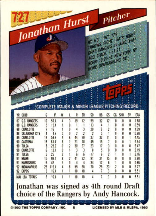 1993 Topps Gold Baseball Card Pick 590-822 - Picture 247 of 405