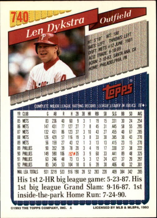 1993 Topps Gold Baseball Card Pick 590-822 - Picture 271 of 405