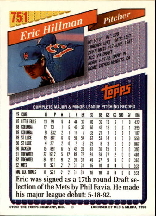 1993 Topps Gold Baseball Card Pick 590-822 - Picture 287 of 405