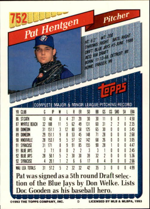 1993 Topps Gold Baseball Card Pick 590-822 - Picture 289 of 405