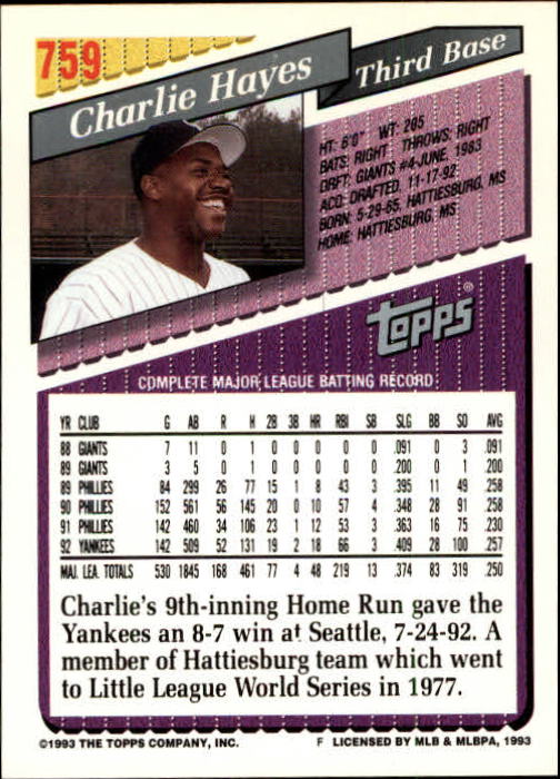 1993 Topps Gold Baseball Card Pick 590-822 - Picture 303 of 405
