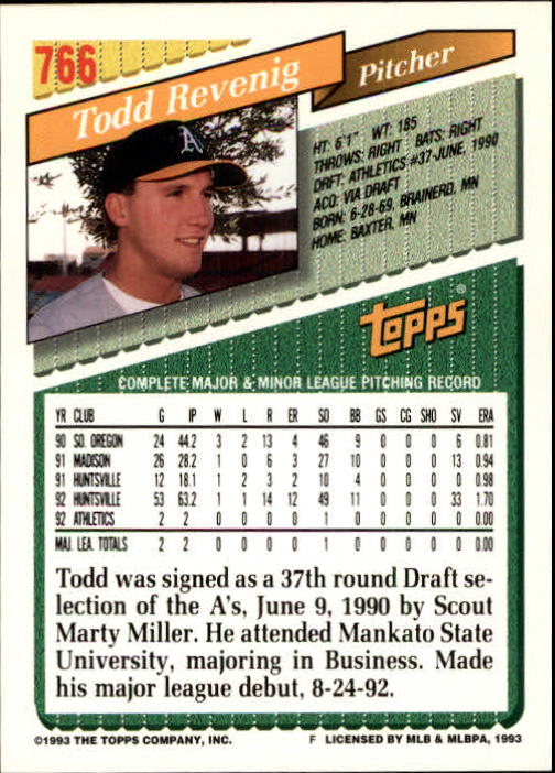 1993 Topps Gold Baseball Card Pick 590-822 - Picture 313 of 405