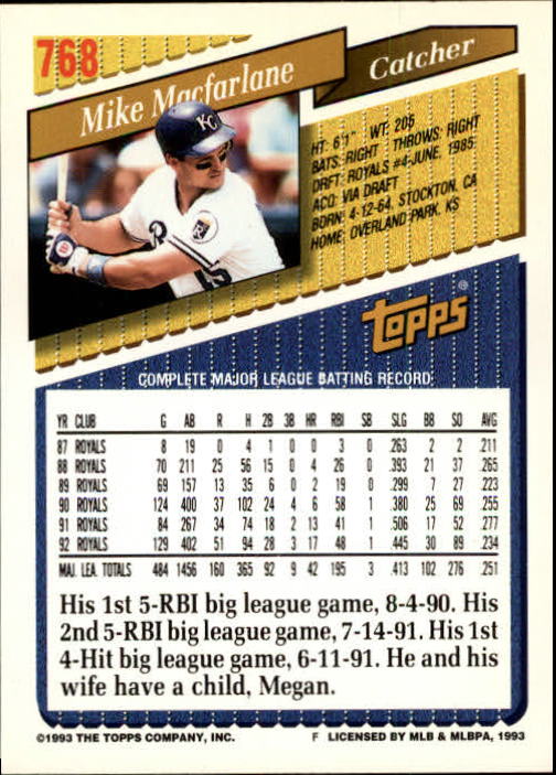 1993 Topps Gold Baseball Card Pick 590-822 - Picture 317 of 405