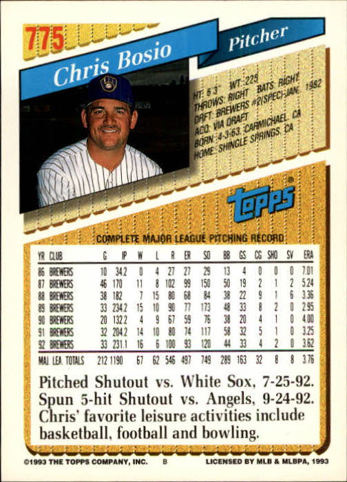 1993 Topps Gold Baseball Card Pick 590-822 - Picture 329 of 405