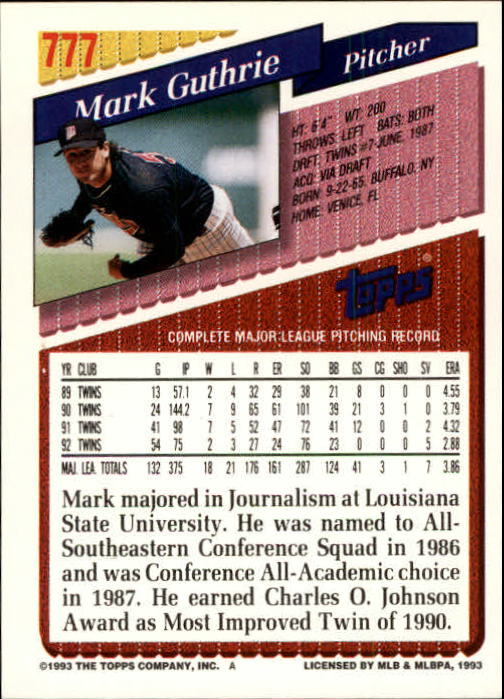 1993 Topps Gold Baseball Card Pick 590-822 - Picture 333 of 405