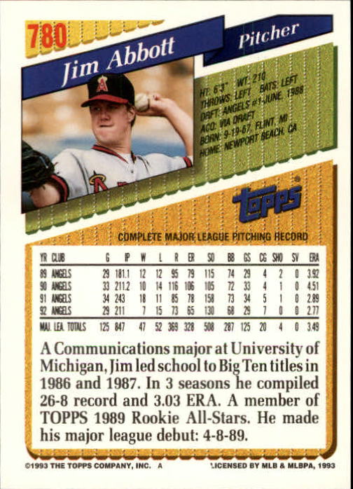 1993 Topps Gold Baseball Card Pick 590-822 - Picture 339 of 405