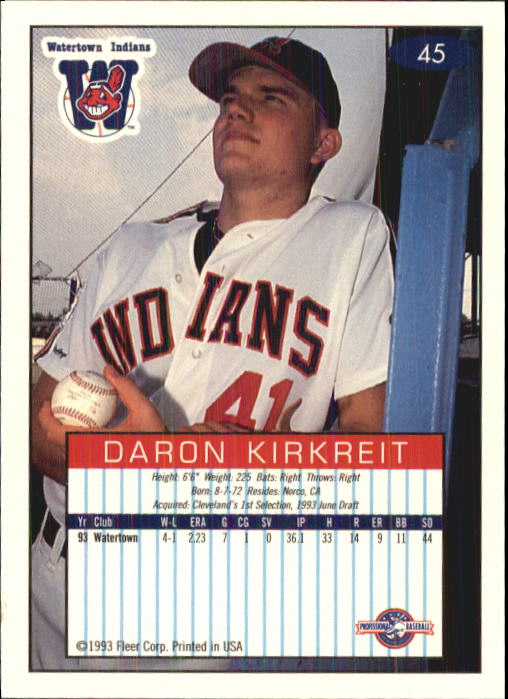 1993-94 Excel (Fleer) Minor League Baseball "Main Set" Cards #1 to #150 - Picture 91 of 298
